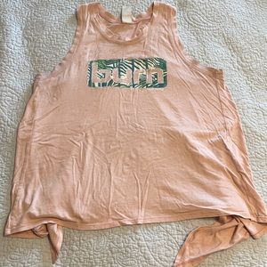 Burn Boot Camp pink split/tie back tank size M